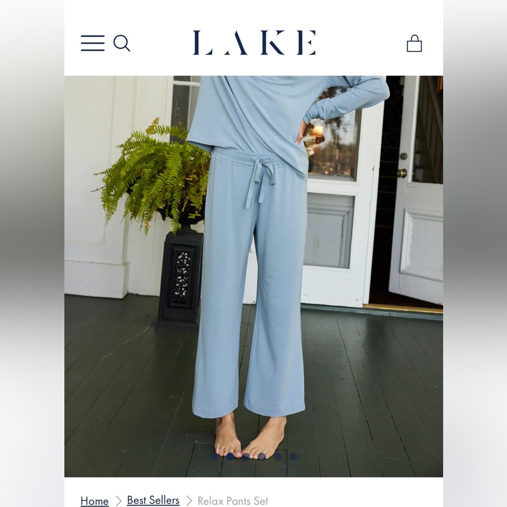 Lake Relax Pants Set in Dusty Blue size M